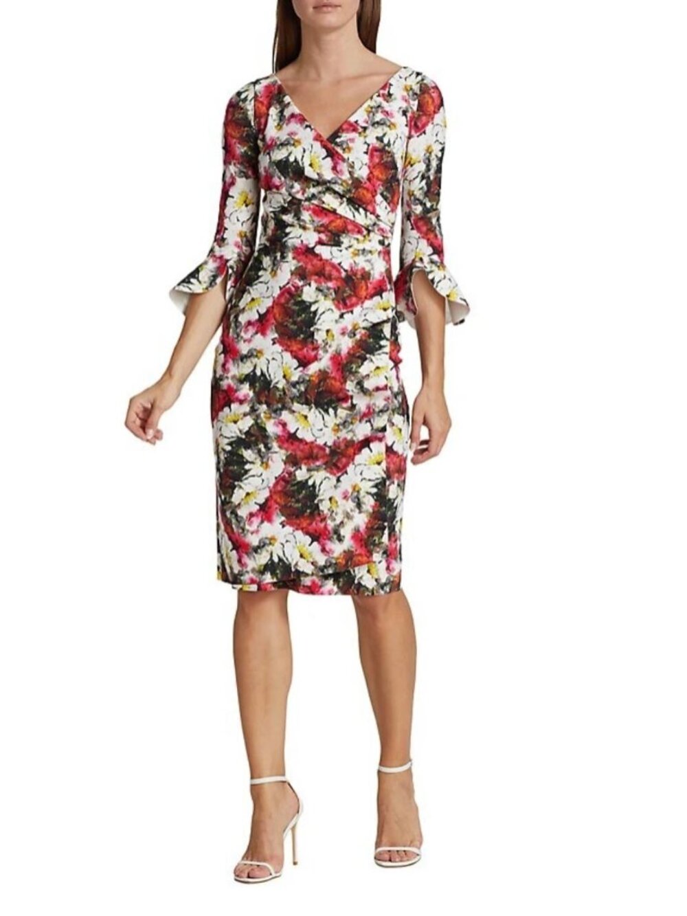 Chiara Boni La Petite Robe Triana Floral Dress Italian designer ruffle scuba 38